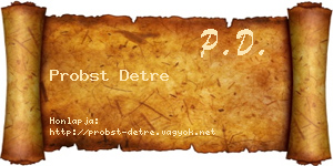 Probst Detre névjegykártya